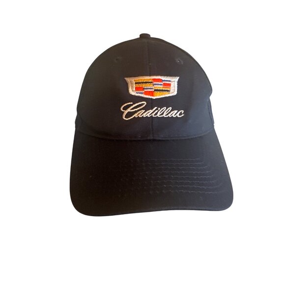 Cadillac Logo Embroidered Black Baseball Cap Adjustable Size Auto Luxury Car - Picture 1 of 5